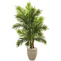 Nearly Naturals 5 ft. Areca Palm Artificial Tree in Sand Colored Planter 5650